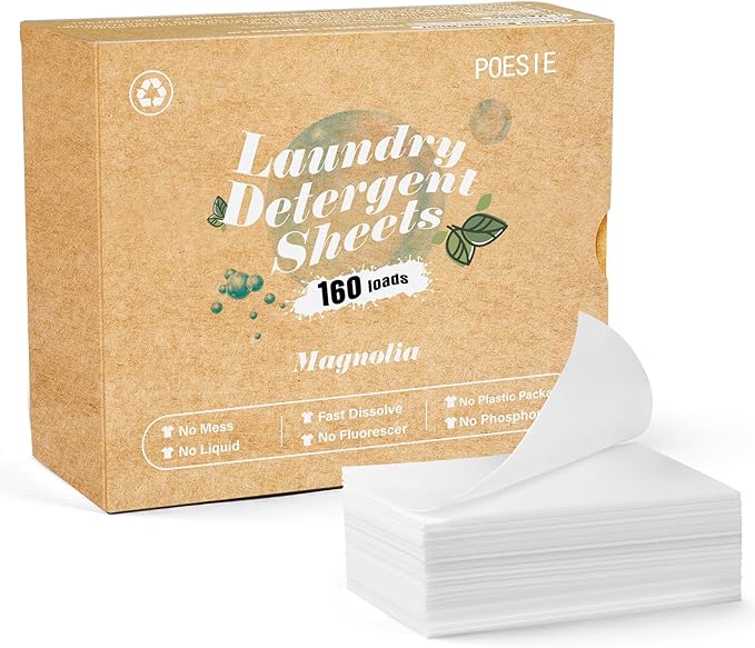 Poesie Laundry Detergent Sheets Magnolia Scent 160 Sheets 80 Large Loads by Poesie