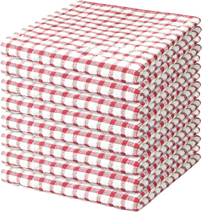Nialnant 8 Pcs Kitchen Dish Rags, 100% Cotton Kitchen Towels Soft Absorbent by Nialnant