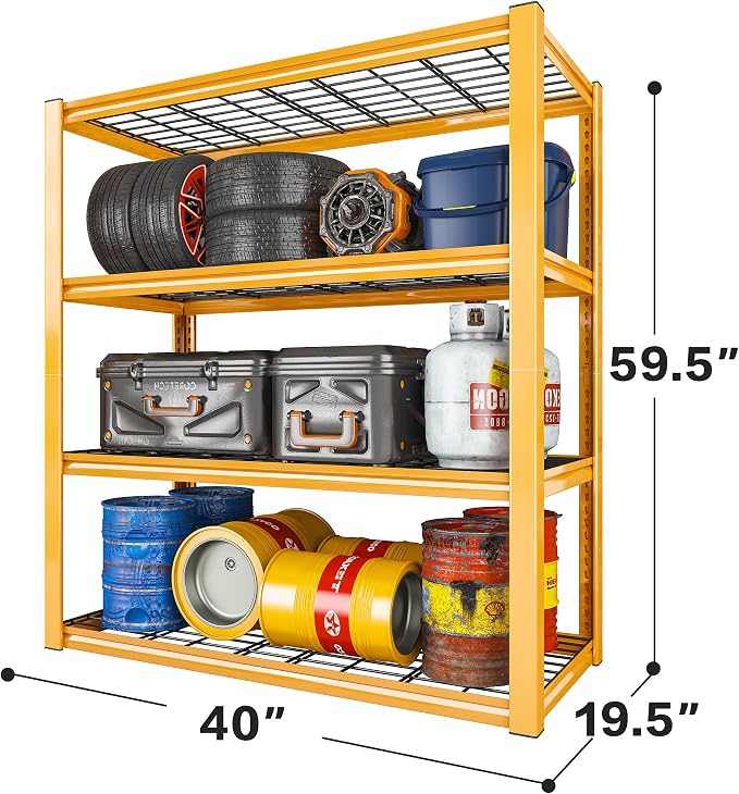 REIBII 40" W Garage Shelving 2240 LBS Storage Shelves Adjustable Heavy Duty - Image 3