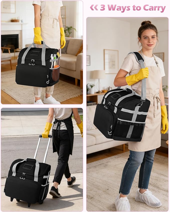 Large Rolling Cleaning Caddy Bag - Image 5