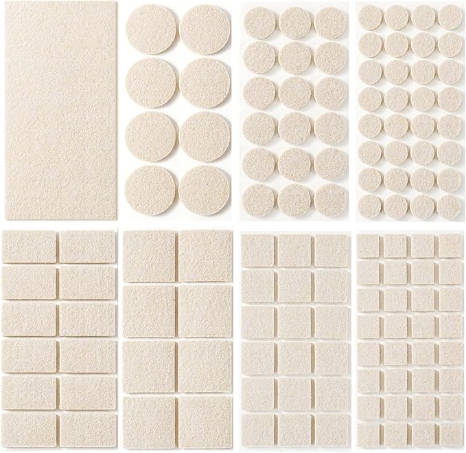 Felt Furniture Pads for Hardwood Floors 129 Piece, Furnigear Anti Scratches by Furnigear