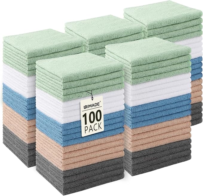 Washcloths Bulk 100 Pack Face Towels, Highly Soft Wash Cloths and Hand Towels by Unimade