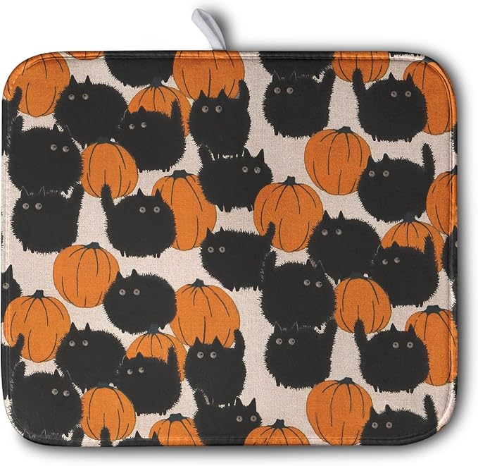 Happy Halloween Dish Drying Mat by Kwlegh
