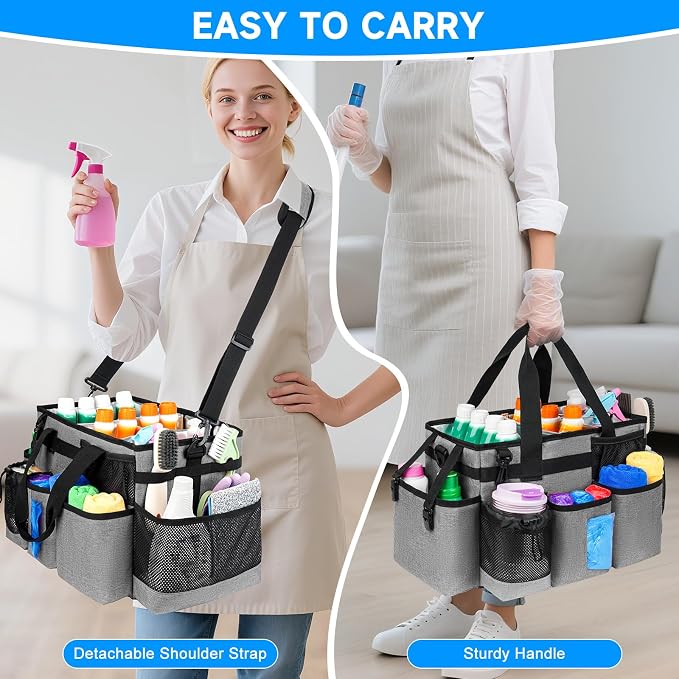 Cleaning Caddy Bag, Cleaning Supplies Organizer - Image 5