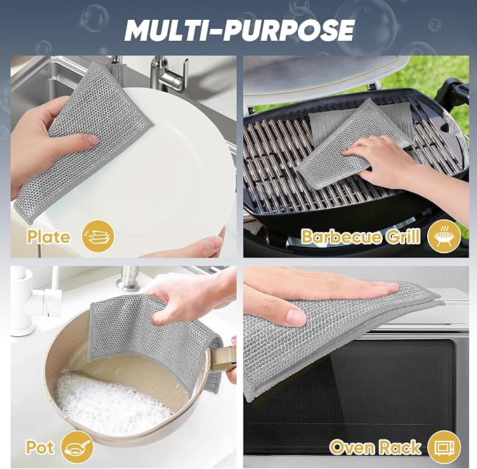 Orighty Multipurpose Wire Dishwashing Rag, Reusable Steel Scrubber Dishcloth - Image 7