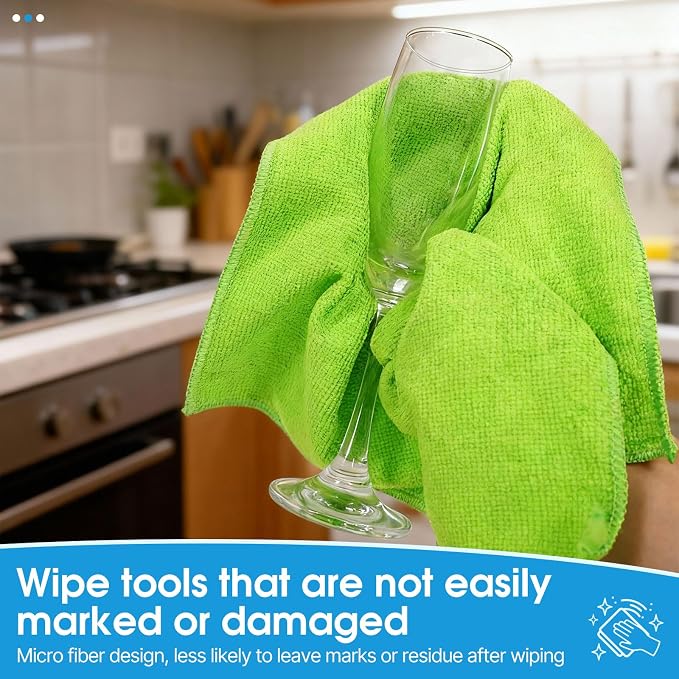 QYL Microfiber Cleaning Cloth, 12 Pack Cleaning Rags, Cleaning Towels - Image 5