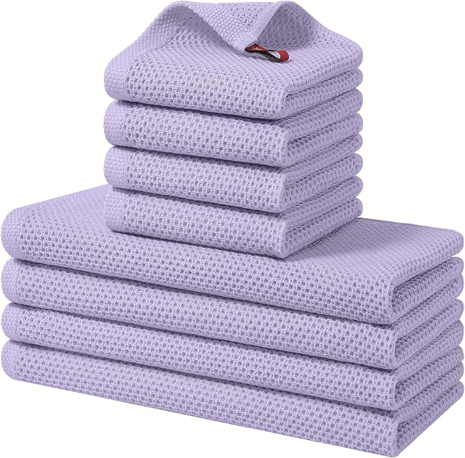 Homaxy 100% Cotton Kitchen Towels and Dishcloths Set, 12 x 12 Inches and 13 x by Homaxy