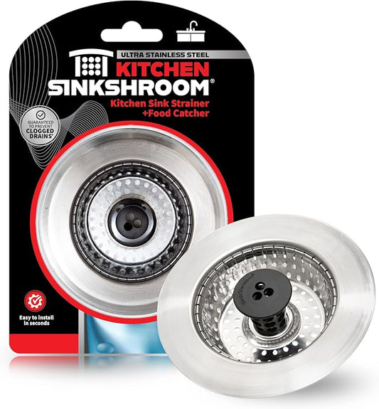 Kitchen SinkShroom Revolutionary Clog-Free Stainless Steel Sink Strainer by SinkShroom