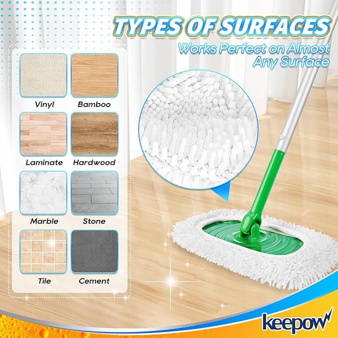 KEEPOW Reusable Microfiber Mop Pads Compatible - Image 4