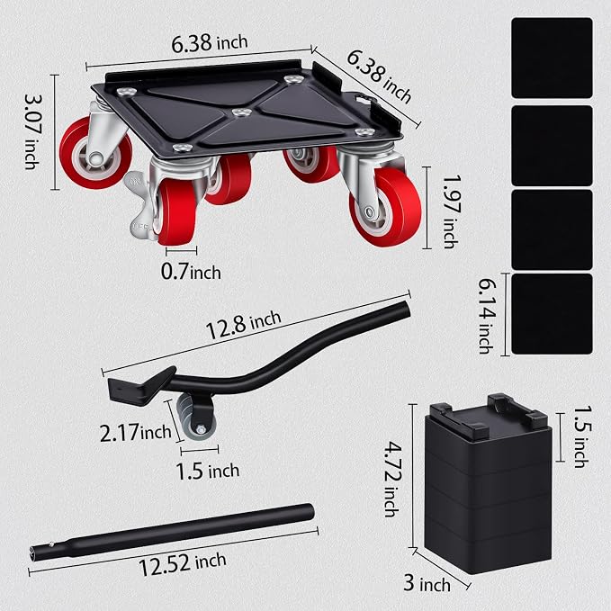 Heavy Furniture Movers with 5 Wheels Furniture Dolly Rotatable Wheel Dolly - Image 4