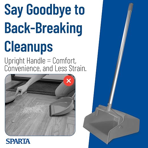 SPARTA Upright Dustpan with Aluminum Handle, Serrated Edge - Image 6