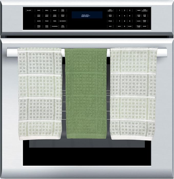 Sage Green Kitchen Dish Towels – Set of 3 100% Cotton Cloth Soft Cleaning - Image 6