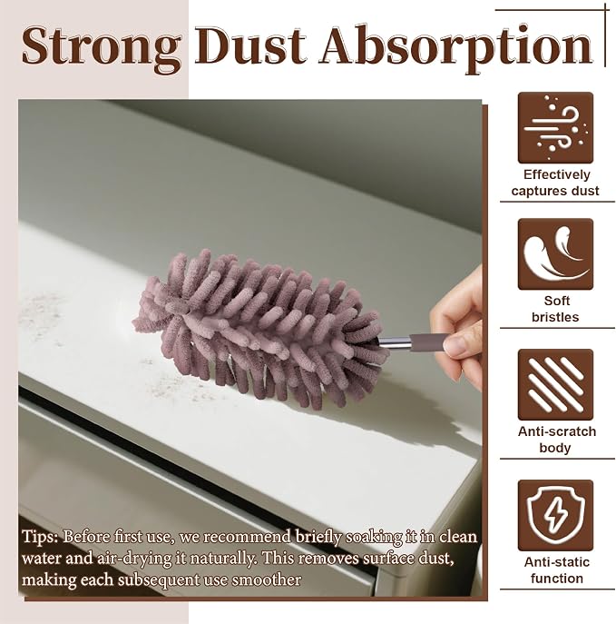 2 PCS Car Interior Duster with Extension Pole, Microfiber Car Dusters with - Image 5
