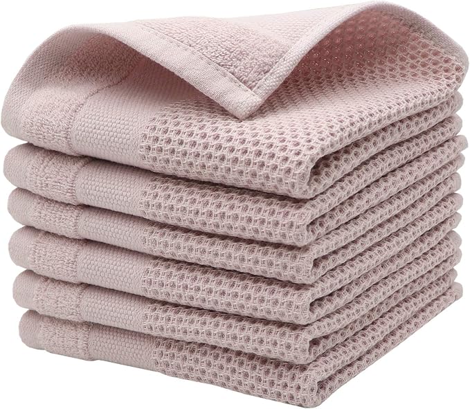 Mia'sDream Cotton Dish Cloths Kitchen Dish Rags, Waffle Weave Dish Towels by MiasDream