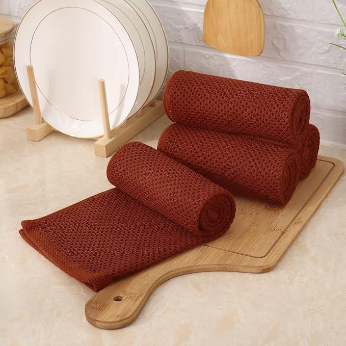 Kitinjoy 100% Cotton Waffle Weave Kitchen Hand Towels - Image 7