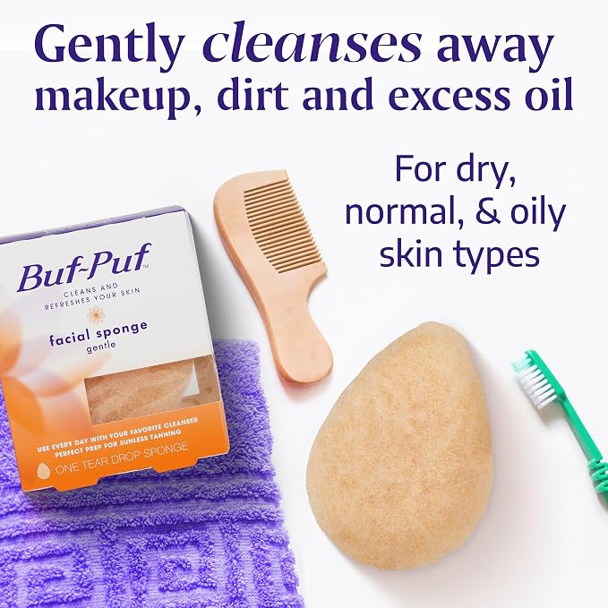 Buf-Puf Gentle Facial Sponge, Dermatologist Developed, Removes Deep Down Dirt & - Image 2