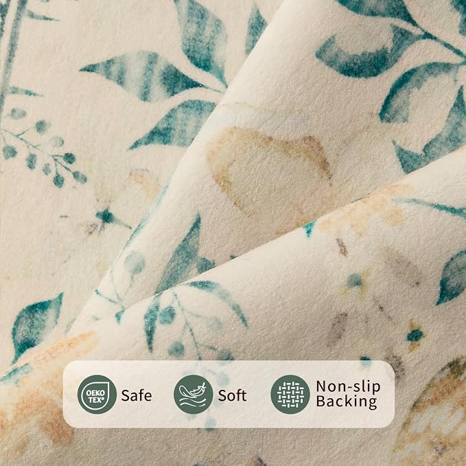 Floral Rug for Living Room Bedroom, 6x9 Washable Rug, Vintage Boho Area Rug - Image 5