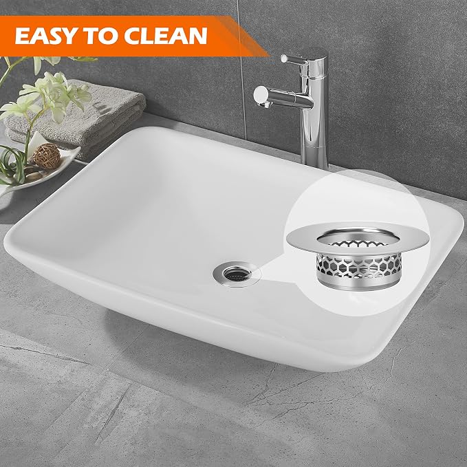 Bathroom Sink Strainer, Bathtub Lavatory Sink Drain Strainer Hair Catcher - Image 5