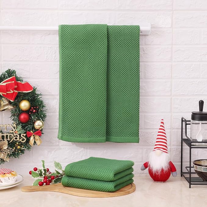 Kitinjoy 100% Cotton Waffle Weave Kitchen Hand Towels - Image 6
