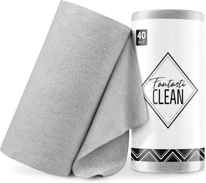 Fantasticlean Microfiber Cleaning Cloth Roll -40 Pack, Tear Away Microfiber by Fantasticlean