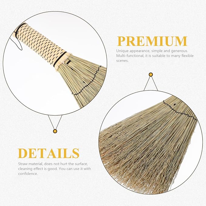Kichvoe Mini Corn Whisk Broom Small Handheld Sweeping Brush Short Handle - Image 5