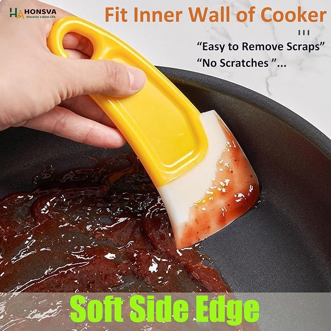 Dish Scraper for Cleaning Pans, Silicone Kitchen Sraper, Non-stick Scraping - Image 5
