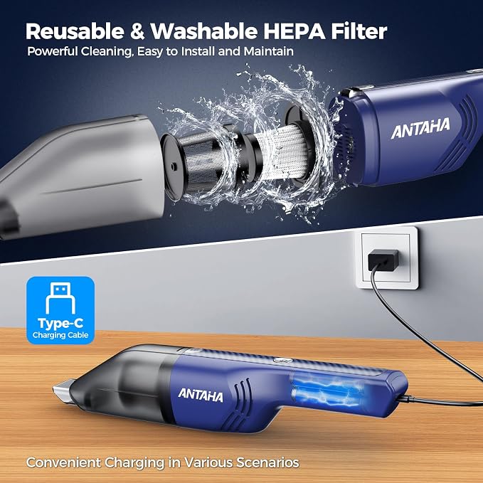 Handheld Vacuum Cordless -Car Vacuum Portable Cordless Cleaner Powerful Suction - Image 6