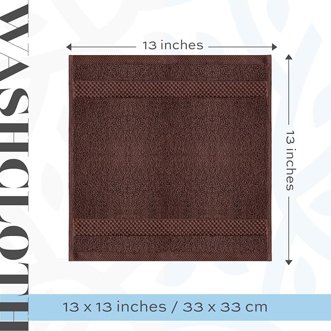 White Classic Luxury Cotton Washcloths 13x13 Inch - Image 4