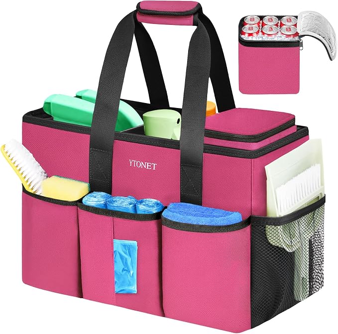 Ytonet Cleaning Caddy Bag, Large Cleaning Supplies Organizer by YTONET