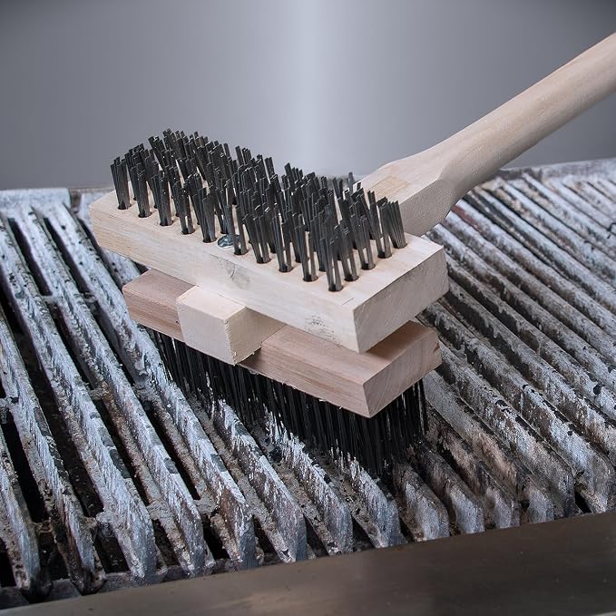 Carlisle FoodService Products Stainless Steel Double Broiler King Grill Brush - Image 8