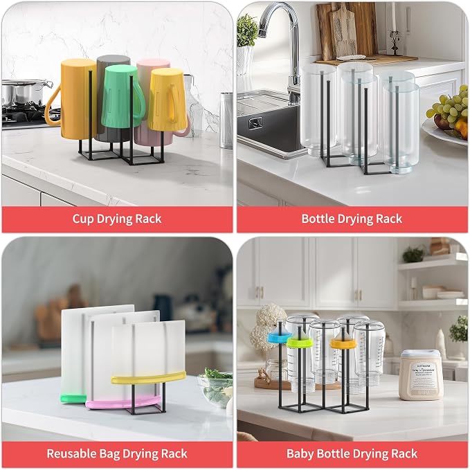 Collapsible Bottle Drying Rack, Baby Bottle Drying Rack, Foldable Cup Draining - Image 4