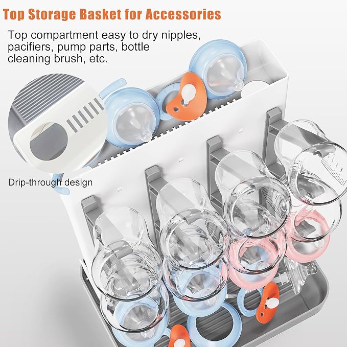 Baby Bottle Drying Rack, Vertical Bottle Rack Dryer Space Saving Bottle Drying - Image 2