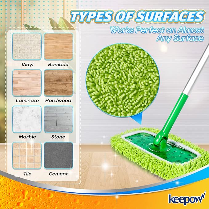 KEEPOW Reusable Dry Sweeping/Wet Mopping Cloths Compatible - Image 5