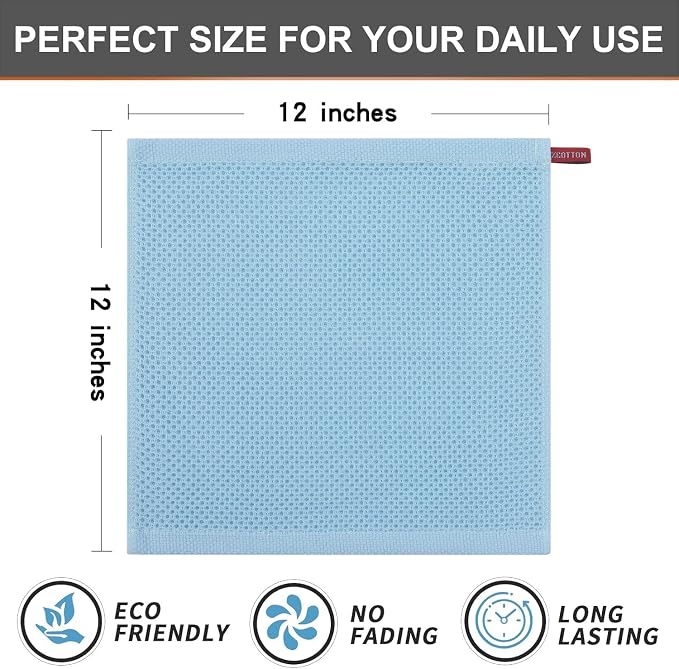 Kitinjoy 100% Cotton Kitchen Dish Cloths, 6 Pack Waffle Weave Ultra Soft - Image 5