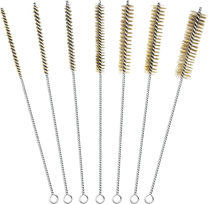 7Pcs Wire Tube Brushes Set, Brass Bottle Brush, Narrow Spaces, Engine Parts by Pokshow