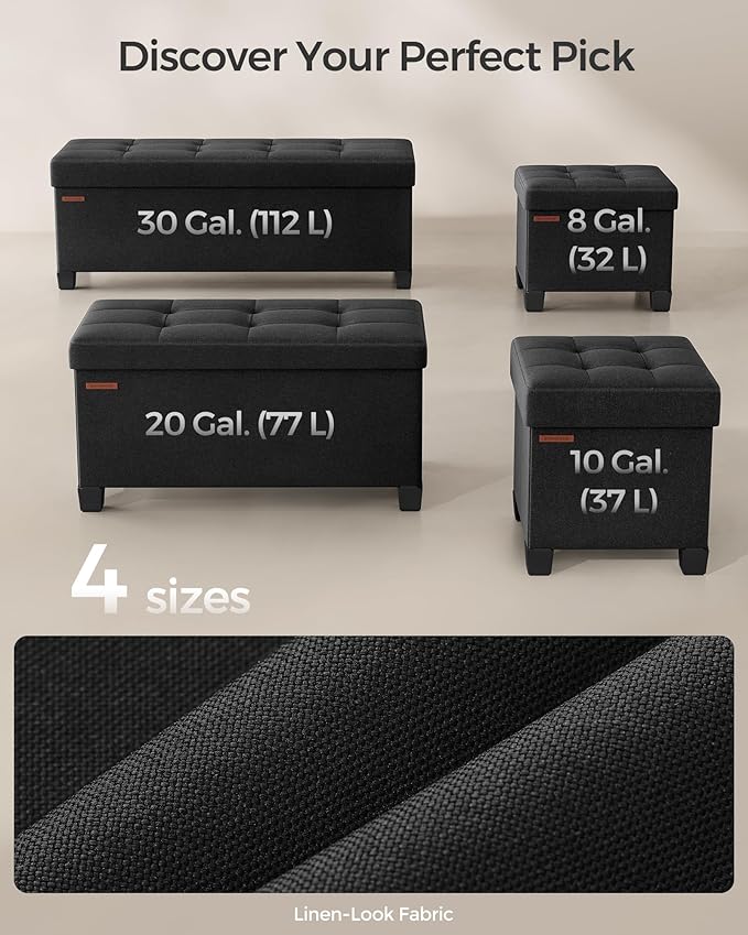 SONGMICS Storage Ottoman Bench, Foldable Foot Rest - Image 6