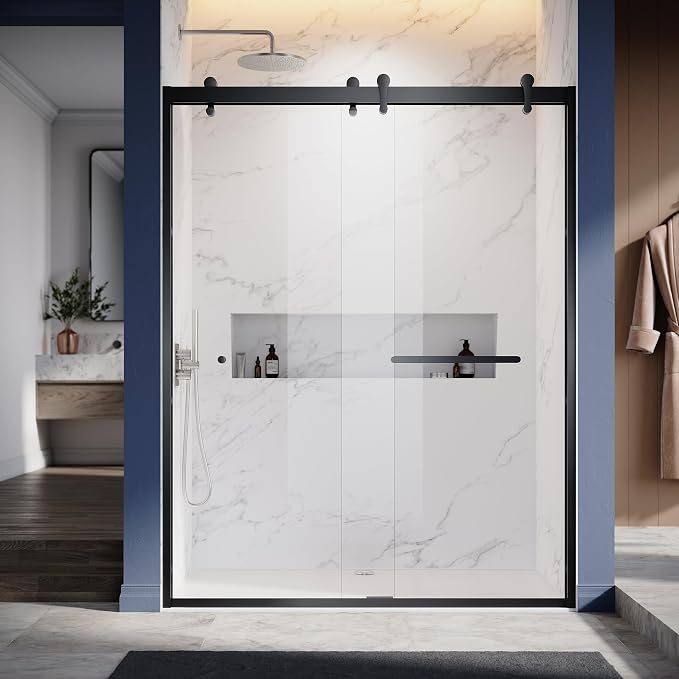 56"-60" W X 76" H Double Sliding Shower Door by UNIKOOSHOWERDOOR