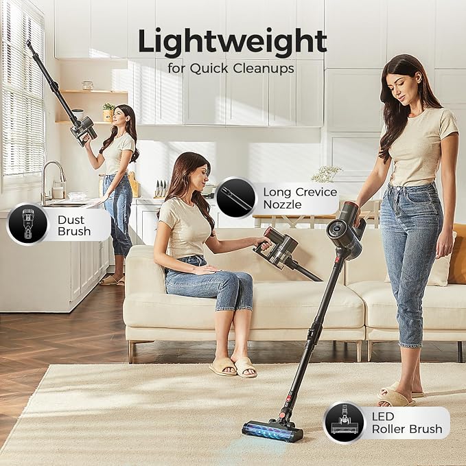 Cordless Vacuum Cleaner with Back-Saving&Self-Standing, Upright Vacuum Cleaners - Image 4