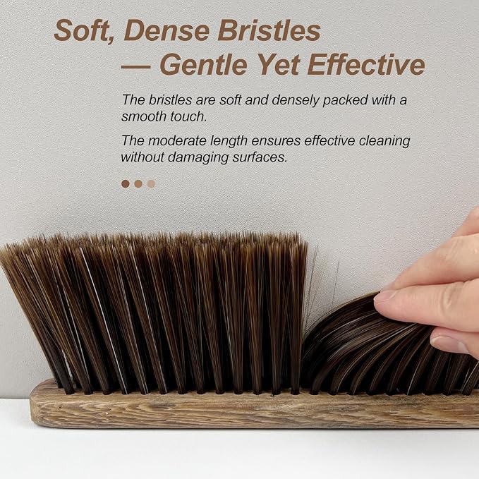 Wood Dusting Brush, Handheld Soft Bristle Cleaning Broom - Image 3