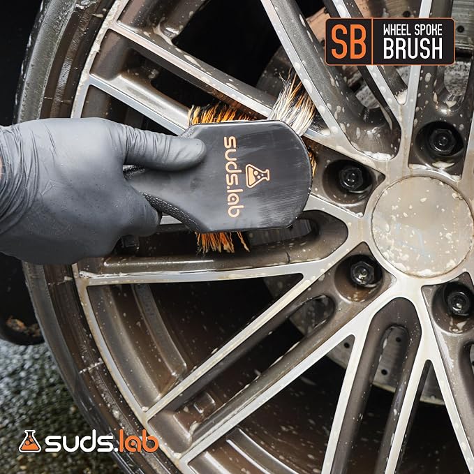 Suds Lab SB Wheel Spoke Tire Brush, Soft Bristle Wheel Cleaner Brush - Image 4
