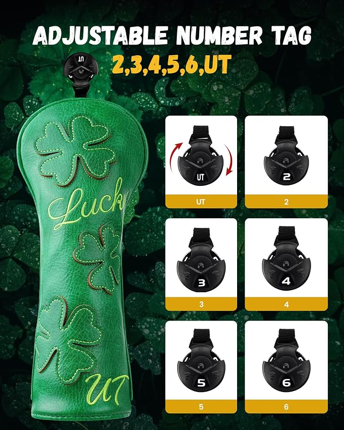 Golf Headcovers Golf Club Head Covers Four Leaf Clover Good Luck Charm - Image 6