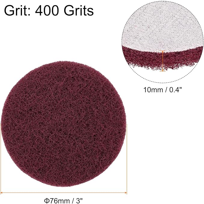 HARFINGTON 20pcs Scrubber Scouring Pads 400 Grits 3 Inch Drill Power Brush Hoop - Image 2