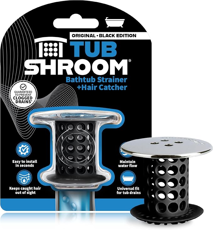 TubShroom Tub Drain Hair Catcher, Fits 1.5” 1.75” Bathtub Shower Drains by TubShroom