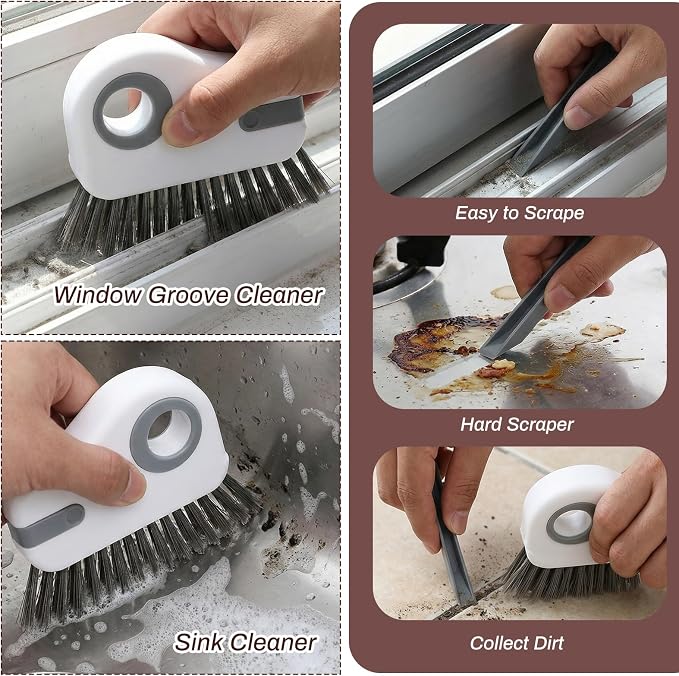 2 PCS Groove Cleaning Brush 2 in 1 Window Track Cleaning Tool Crevice Cleanings - Image 3