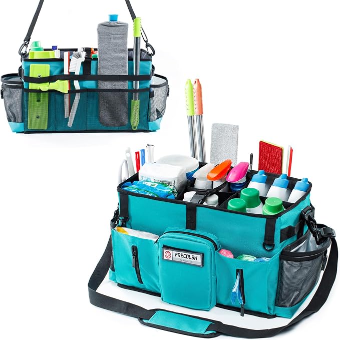 Large Cleaning Supplies Organizer-Cleaning Caddy Organizer by FRECOLSH