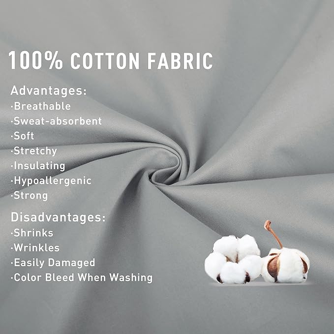 Sunflower Full Fitted Sheet, 1-Piece Deep Pocket Fitted Bottom Sheet 16", 100% Cotton Sateen Soft Breathable, Silver Gray