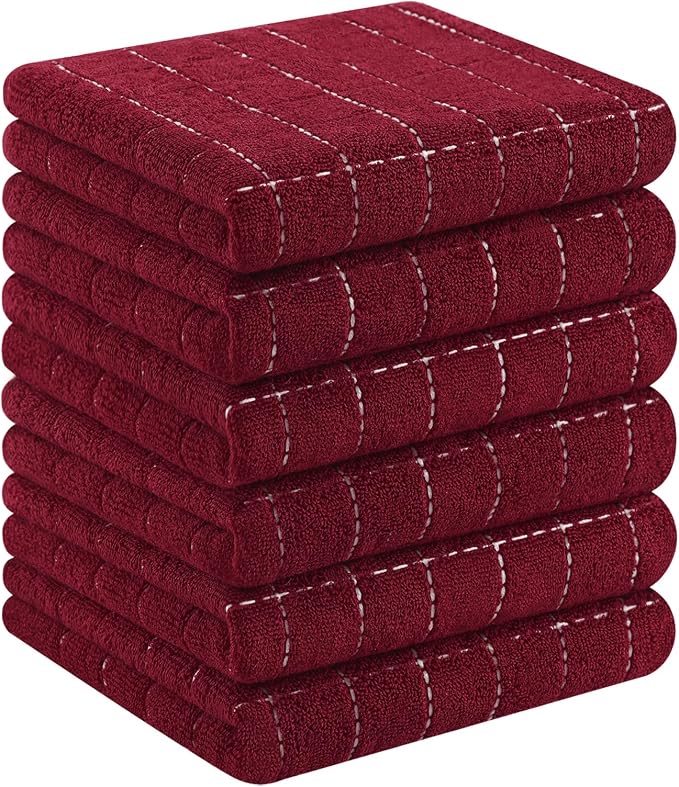 Homaxy 100% Cotton Terry Kitchen Towels, Checkered Designed, Soft and Super by Homaxy