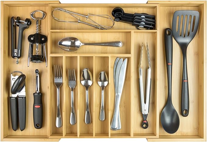 KitchenEdge Premium Silverware, Flatware and Utensil Organizer by KitchenEdge