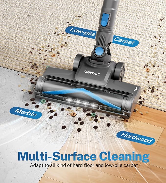 DEVOAC Cordless Vacuum Cleaner, Ultra-Lightweight Stick Vacuum, 2200mAh Battery - Image 3