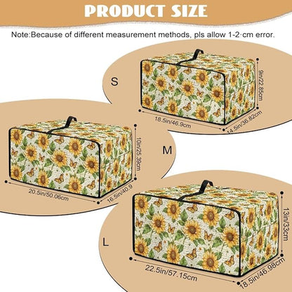 Countertop Convection Oven Cover Dust-Proof Toaster Oven Cover with Accessories Pockets, Countertop Convection Oven Protector, M, Sunflower Butterfly Retro Letter Print